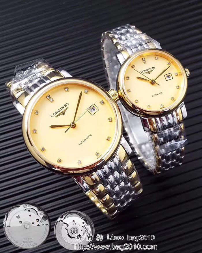 LONGINES浪琴 經典瑰麗 情侶機械對表 WSS1485